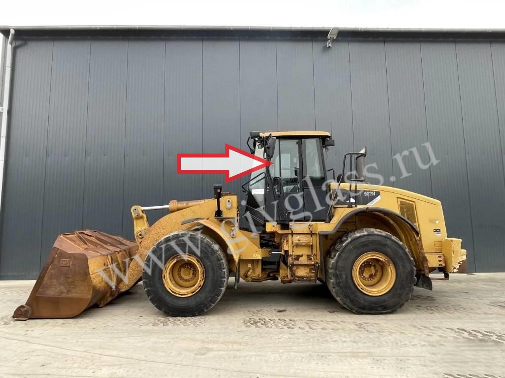 Фронтальный погрузчик Caterpillar 950/962/963/966/972 - Стекло дверное левое глухое (закаленное)