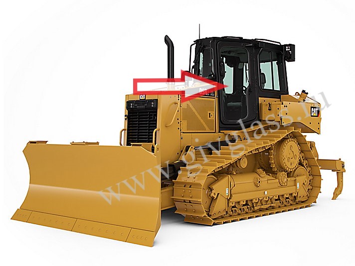 Бульдозер Caterpillar D5R 2XL 2019 года - Стекло дверное левое/правое (в резинку) (закаленное) цена за шт.