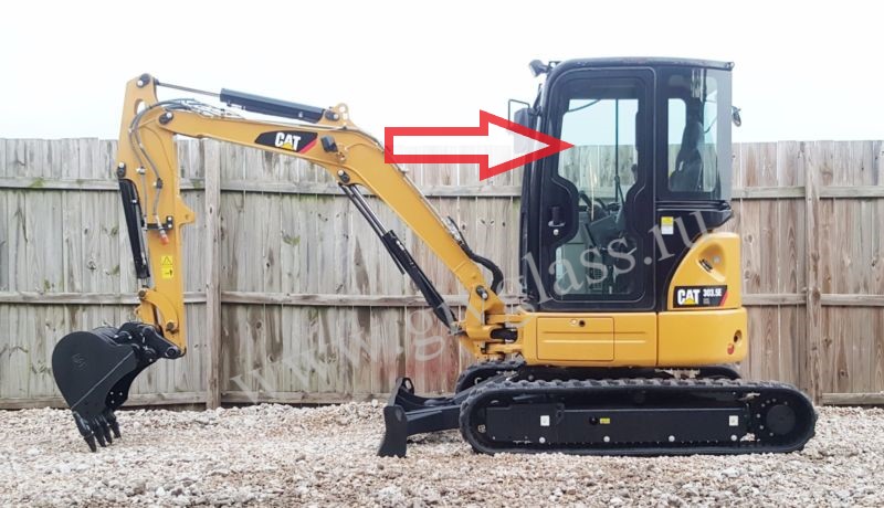 Мини-экскаватор Caterpillar 303.5 DCR - Стекло дверное (закаленное)