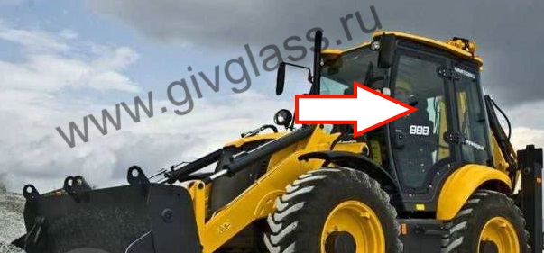 Экскаватор Elaz BL 888 / Tarsus 888 - Стекло дверное левое (закаленное), толщина 6 мм, размер 1542 мм * 872 мм, № С70N38, зеленое