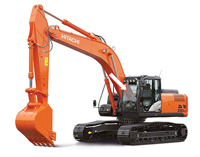 Экскаватор гусеничный (колесный) Hitachi Zaxis 180 3G-5G/200 3G-5G/210 3G-5G/240 3G-5G/250 3G-5G/270 3G-5G/280 3G-5G/300 3G-5G/350 3G-5G/400 3G-5G/470 3G-5G 2011 - Cтекло лобовое верхнее с шелкографией (закаленное)