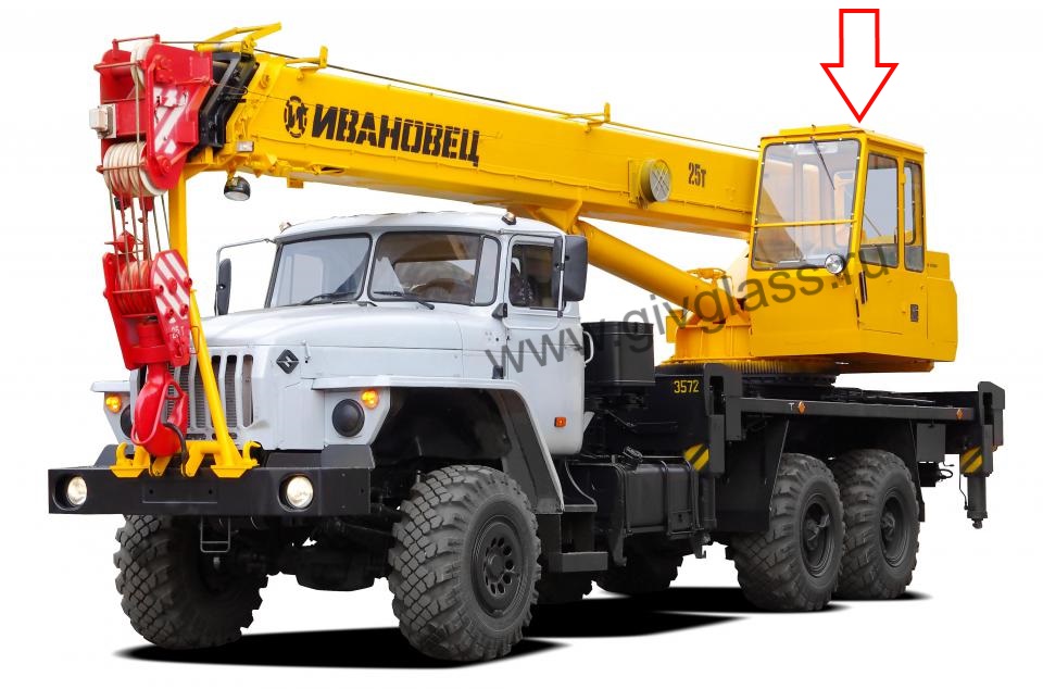 Автокран Ивановец старая кабина - Стекло люка кабины крановщика,

размер 670 мм * 400 мм