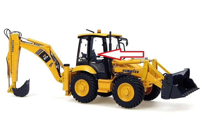 Экскаватор-погрузчик Komatsu WB93R-5/WB97R-5/WB93S-5/WB97S-5 2006 - Стекло дверное правое (закалённое).
Номер в каталоге  42N-54-13630