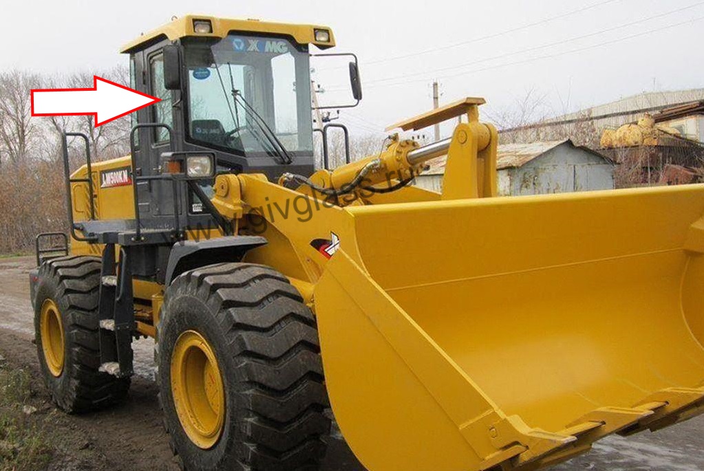 Фронтальный погрузчик XCMG LW500KN - Стекло правое (напротив левой двери) (закаленное)