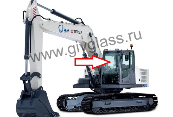 Гусеничный экскаватор TEREX TX 210 LC - Cтекло лобовое верхнее  (закаленное)

​