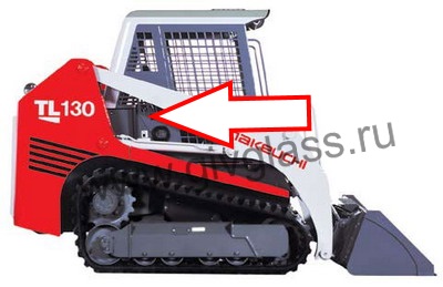 Мини-погрузчик TAKEUCHI TL 130, TL 140, TL 150 - Стекло кузовное заднее правое нижнее ближе к заднему стеклу (закаленное)