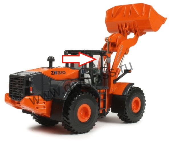 Фронтальный погрузчик HITACHI ZW310 - Стекло дверное правое верхнее (закаленное)
