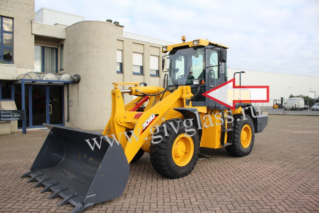 Фронтальный погрузчик Xcmg ZL30G - Стекло лобовое нижнее левое (закаленное)