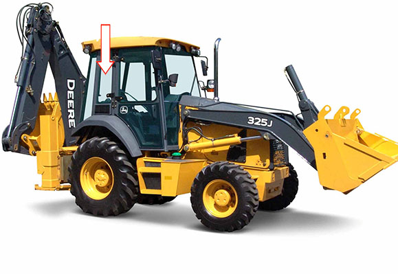 Экскаватор-погрузчик John Deere  315 SК, 325K, 325J,315 SК, 325 SК - Стекло кузовное правое открываемое (закаленное)