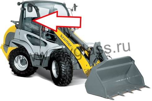 Фронтальный погрузчик Kramer Allrad 380-480 - Стекло дверное правое (закаленное), размер 1500 мм * 1000 мм