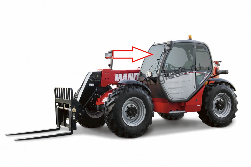 Погрузчик MANITOU MТ 732 - Стекло лобовое  (закаленное), размер 970 мм * 790 мм