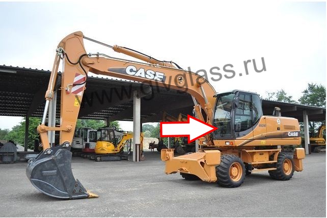 Колесный экскаватор Case WX130 / WX210 / WX350 / WX470 / WX370 / CASE WX700 / 2,3- серия - Стекло лобовое нижнее (закаленное)