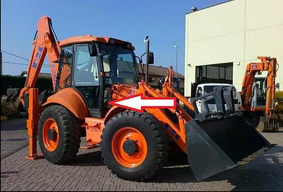 Экскаватор-погрузчик Fiat Hitachi FB 100-2/200-2  - Стекло лобовое нижнее правое с шелкографией (закалённое) 