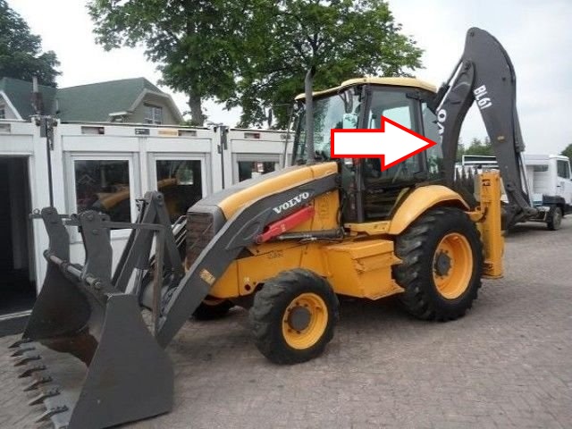 Экскаватор-погрузчик Volvo BL61/Volvo BL71 2003 - Стекло кузовное заднее левое с шелкографией (закалённое) 