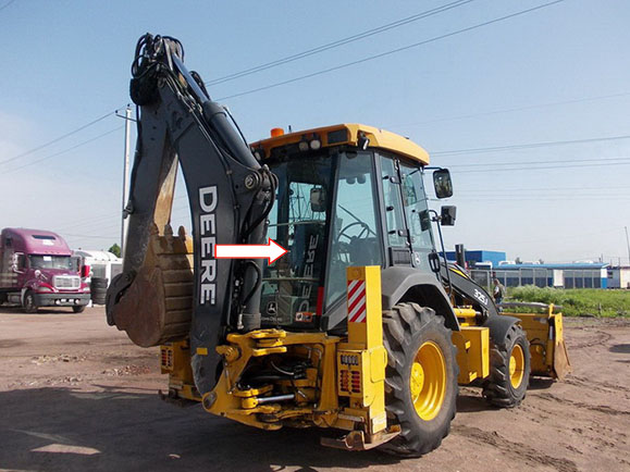 Экскаватор-погрузчик John Deere  315SК, 325K, 325J, 315 SК, 325 SК - Стекло заднее среднее (закаленное)