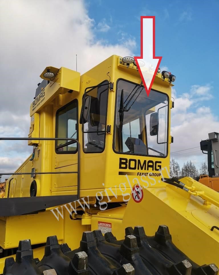 Уплотнитель мусора Bomag DC 722 RB - Стекло лобовое (закаленное)