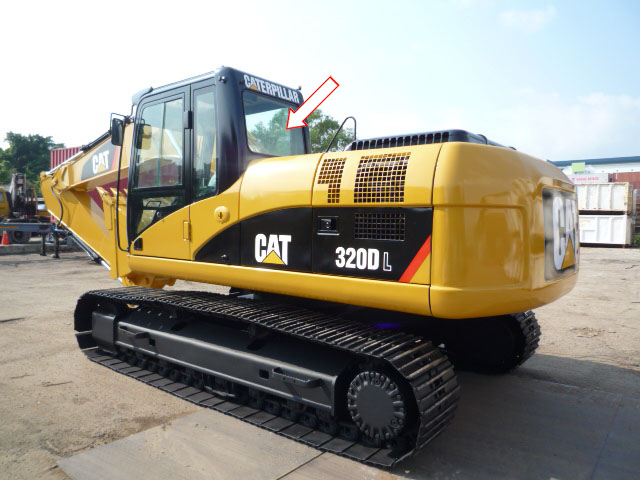 Экскаватор гусеничный Caterpillar 320 DL/324 DL/325 DL/319 DLN/320 DLN/320 D/ 312 D2L/329 DL/336 DL - Стекло заднее в клей (закаленное)