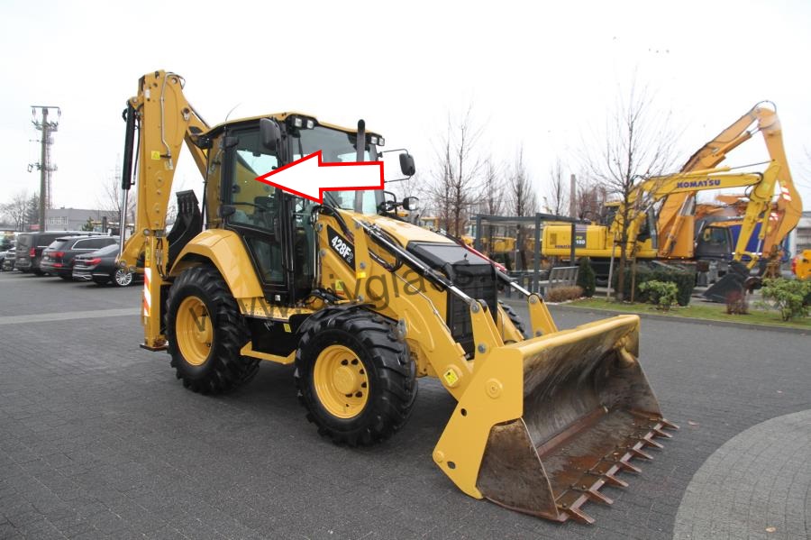Экскаватор-погрузчик Caterpillar 428f2, 432f2, 434f2, 444f2, 2017 - Стекло дверное правое верхнее (закаленное)

​