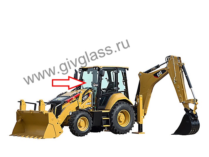 Экскаватор-погрузчик Caterpillar 428f2, 432f2, 434f2, 444f2, 2017 - Стекло лобовое верхнее (триплекс)
