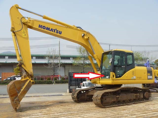 Экскаватор гусеничный Komatsu PC 200-7 | Komatsu PC 220-7 | Komatsu PC 300-7 | Komatsu PC 400-7 | Komatsu PC 750-7 | Komatsu PC 800-7 | ( 7 серия ) - Стекло лобовое нижнее (закаленное)