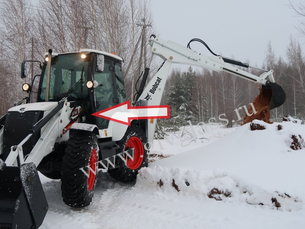 Экскаватор-погрузчик Bobcat B700/730/750/780 - Стекло лобовое нижнее правое/левое (закаленное)