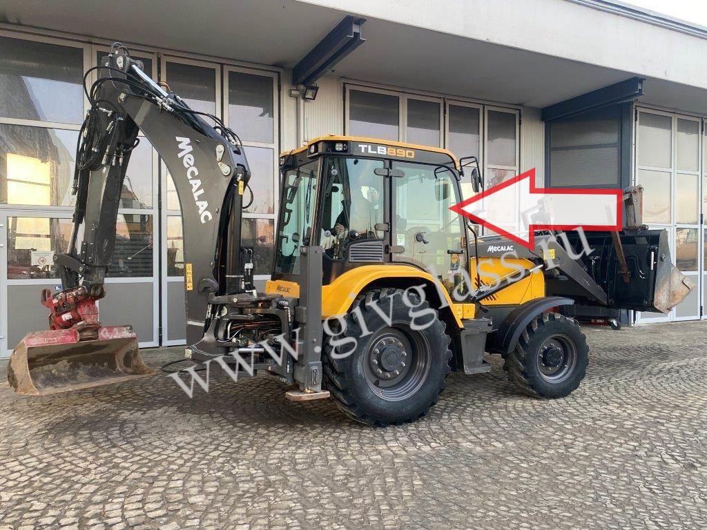 Экскаватор-погрузчик Mecalac TLB870/TLB890/TLB990 - Стекло дверное правое (закаленное)