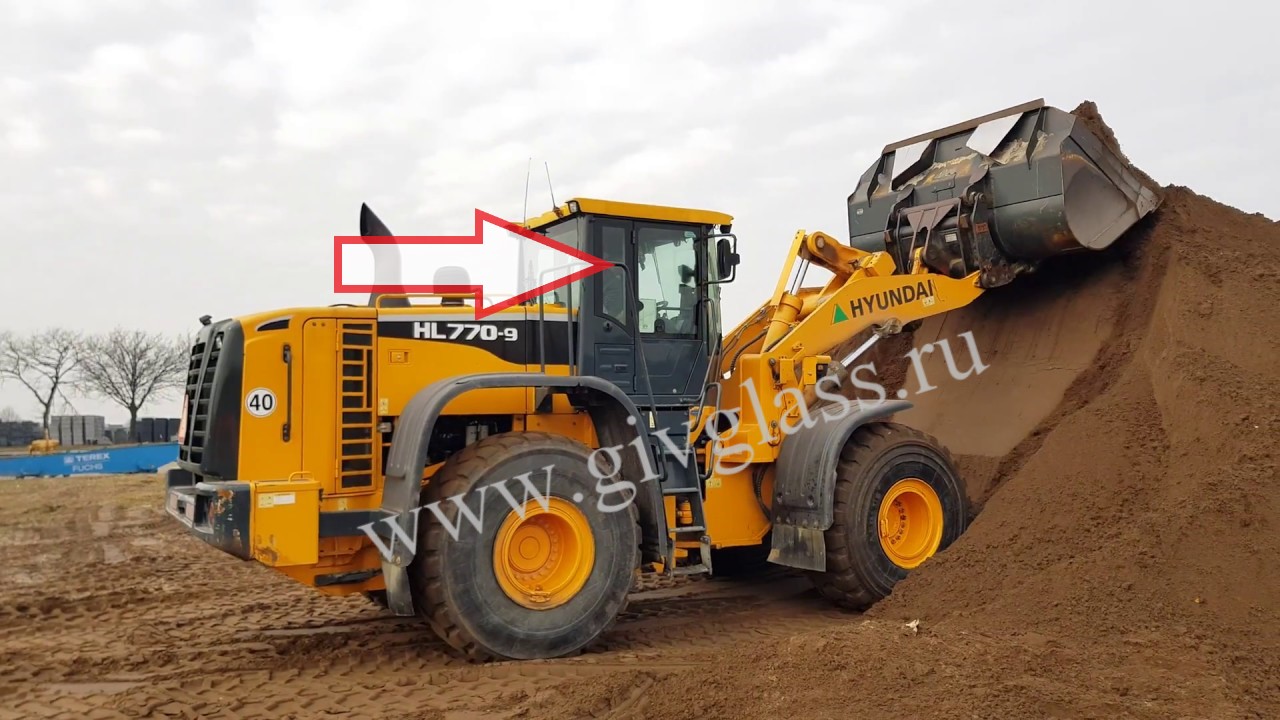 Фронтальный погрузчик Hyundai HL780-9s/HL770-9s - Стекло кузовное правое (закаленное) 
Номер в каталоге71LM-26052