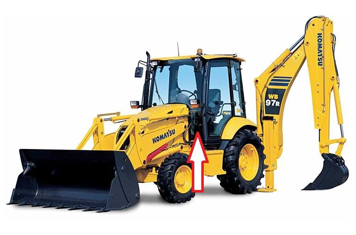 Экскаватор-погрузчик Komatsu WB93R-5/WB97R-5/WB93S-5/WB97S-5 2006 - Стекло лобовое нижнее левое (закалённое).
Номер в каталоге 42N-54-13310