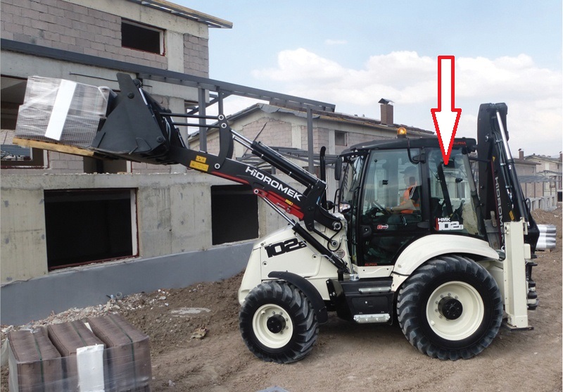 Экскаватор погрузчик HIDROMEK 102B  - Стекло кузовное заднее левое (закаленное) 
2011-