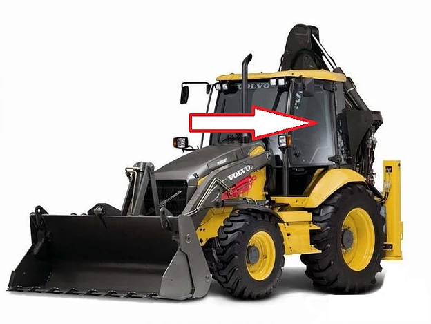 Экскаватор-погрузчик Volvo BL61/Volvo BL71 2009 - Стекло дверное верхнее левое (закалённое) 