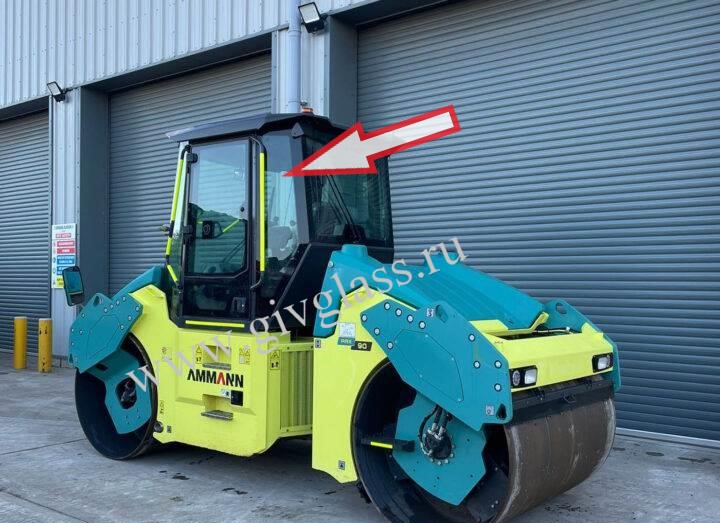 Каток Ammann ARX 90 - Стекло кузовное заднее левое (закаленное)