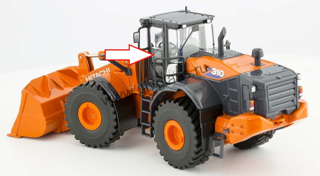 Фронтальный погрузчик HITACHI ZW310 - Стекло дверное левое центральное (закаленное)