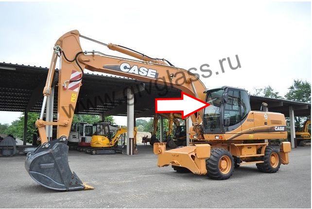 Колесный экскаватор Case WX130 / WX210 / WX350 / WX470 / WX370 / CASE WX700 / 2,3- серия - Стекло лобовое верхнее (закаленное)