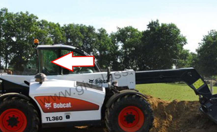 Телескопический погрузчик BOBCAT TL360, TL470 - Стекло кузовное правое заднее (закалённое)

 