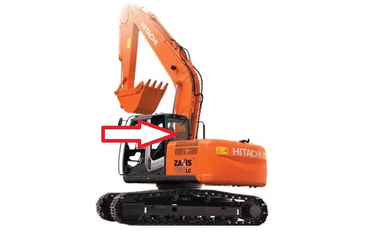 Экскаватор гусеничный (колёсный) Hitachi ZX180/200/210/240/250/270/280/300/330/350/400/470 LC3/ LCN-3 2005 - Стекло заднее (закалённое) 
