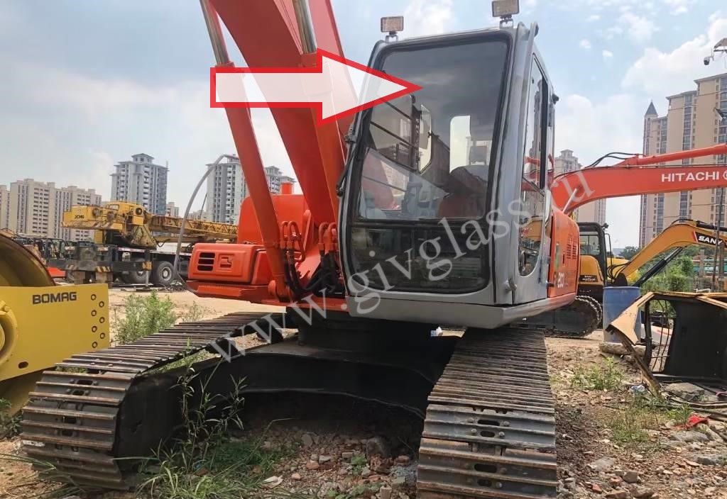 Экскаватор гусеничный Hitachi EX100/120/200/300 5 серии - Стекло лобовое верхнее (закаленное)
Номер в каталоге