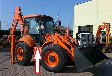 Экскаватор-погрузчик Fiat Hitachi FB 100-2/200-2 - Стекло дверное нижнее правое с шелкографией и отверстиями (закалённое) 