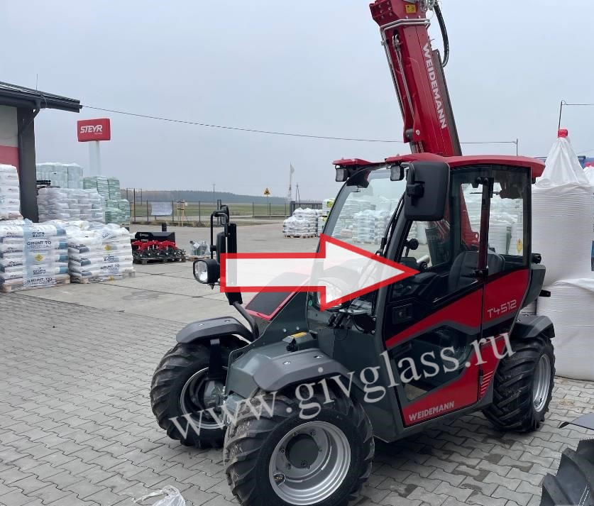 Телескопические погрузчики Weidemann T4512 - Стекло дверное верхнее (закаленное)