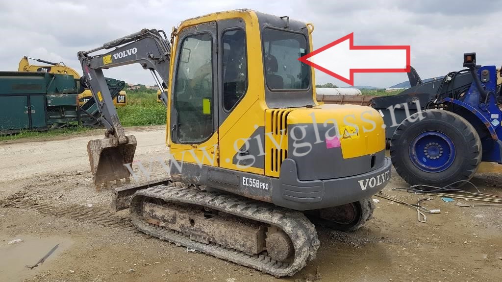 Мини-экскаватор Volvo EC 55 B PRO - Стекло заднее (триплекс) 
Номер в каталоге 1166-01460