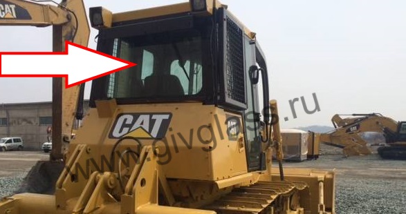 Бульдозер Caterpillar D6G2XL - Стекло заднее (закаленное)