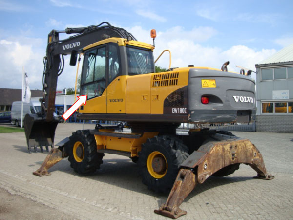 Экскаватор гусеничный (колёсный) Volvo EW140C |EW160C | EW180C | EW140D| EW160D | EW180 D | EC160DL| EC210CL | EC250 DL - Стекло дверное нижнее левое (закалённое) 