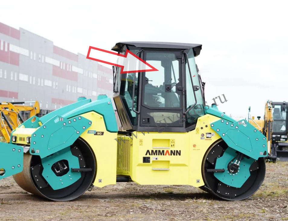 Каток Ammann ARX 90 - Стекло форточки правое (закаленное)