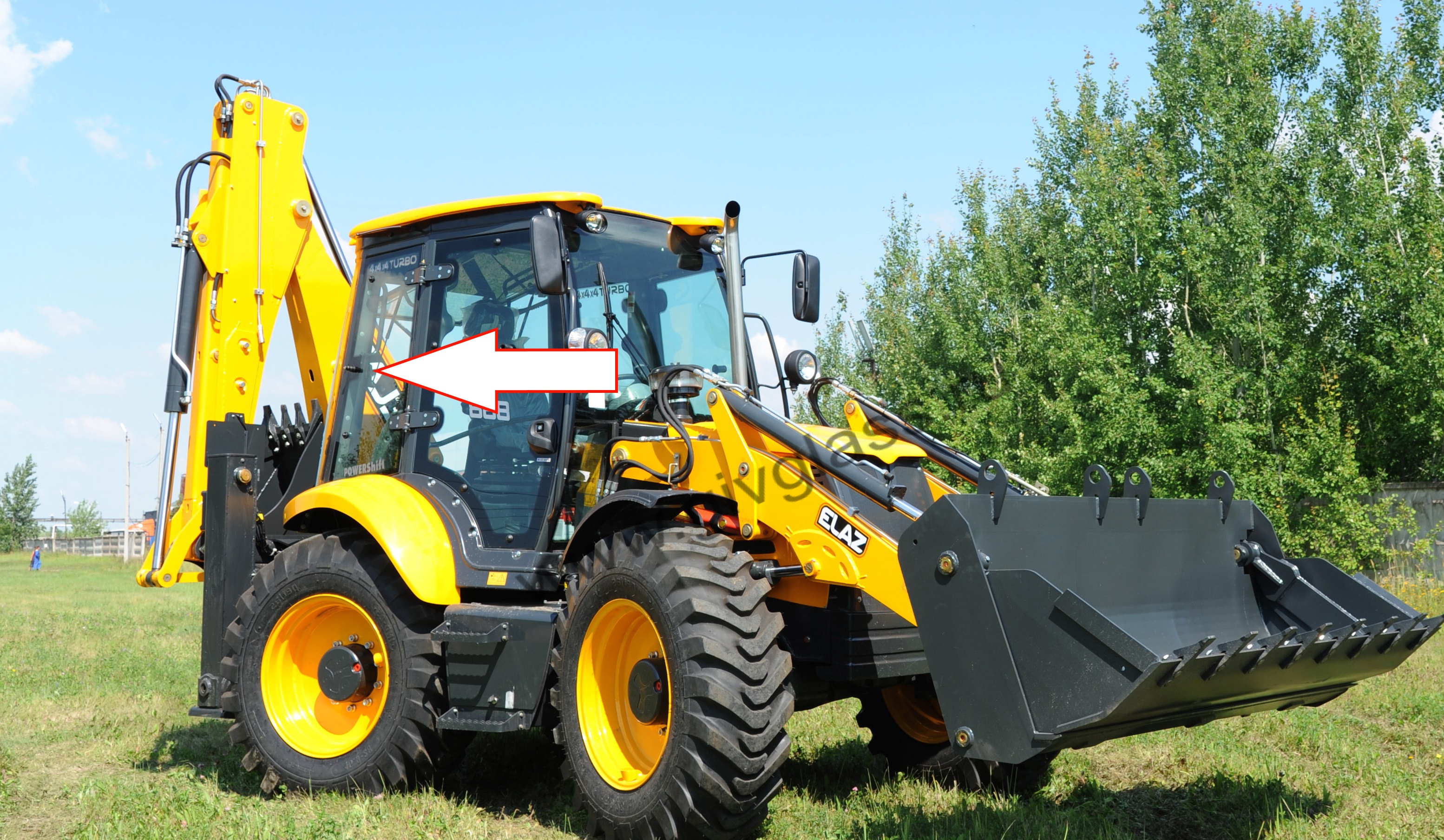 Экскаватор Elaz BL 888 / Tarsus 888 - Стекло кузовное боковое правое (закаленное), толщина 5 мм, размер 1087 мм * 651 мм, № С70М93, зеленое