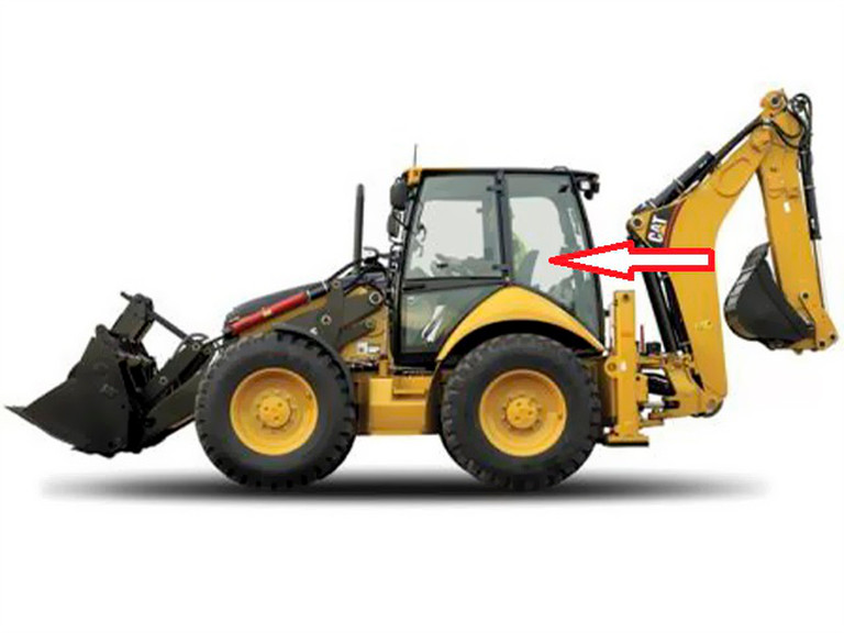 Экскаватор-погрузчик Caterpillar 428 e/432e/434e/444e 2006 - стекло кузовное левое заднее (закаленное)