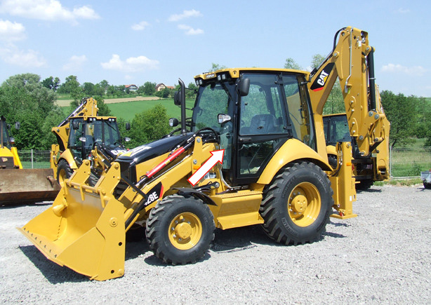 Экскаватор-погрузчик Caterpillar 428 e/432e/434e/444e 2006 - Стекло лобовое нижнее левое (закаленное)