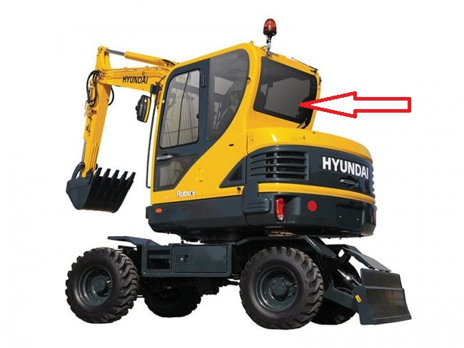 Стекло для мини экскаватора Hyundai Robex 60w-9s - Стекло кузовное заднее (закаленное)