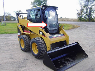 Мини-погрузчик Caterpillar 216B/226B/232B/236B Series 2 - Стекло лобовое правое с шелкографией (закаленное) 