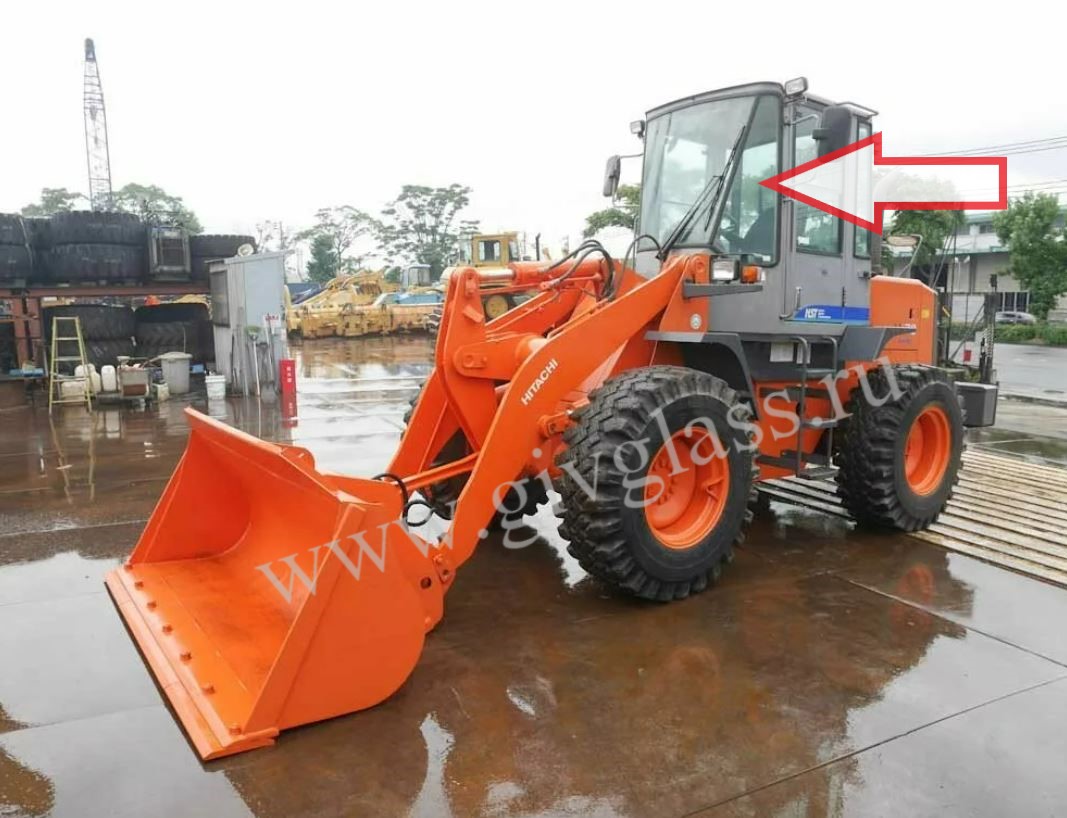 Фронтальный погрузчик Hitachi LX 70 - Стекло лобовое левое/правое (закаленное) цена за шт.