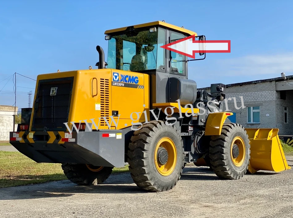 Фронтальный погрузчик XCMG LW330FN - Стекло заднее правое (закаленное)