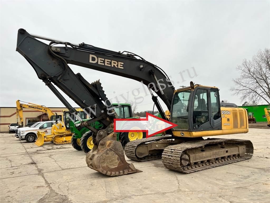 Гусеничный экскаватор John Deere LC 200 D / LC 240 D/ LC 260 D/ LC 300 D/ LC 330 D/ LC 360 D - Стекло лобовое нижнее (закаленное)